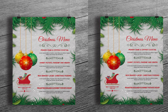 cristmas party holiday menu template
