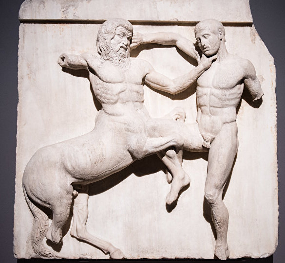 marble metope from the parthenon c 447 438bc