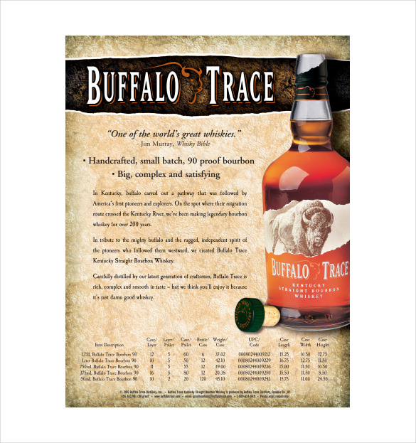 buffalo trace sell sheet free pdf template download