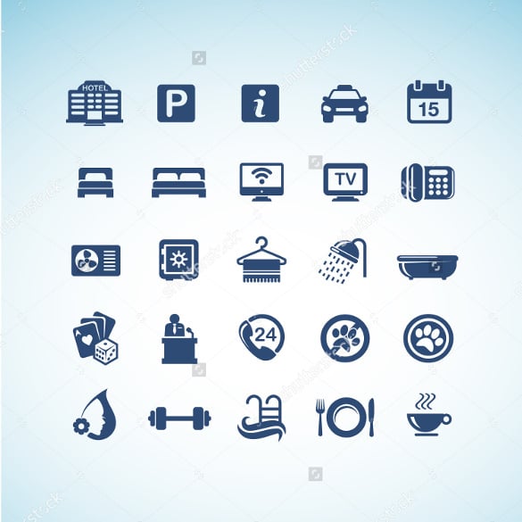 set of hotel icons