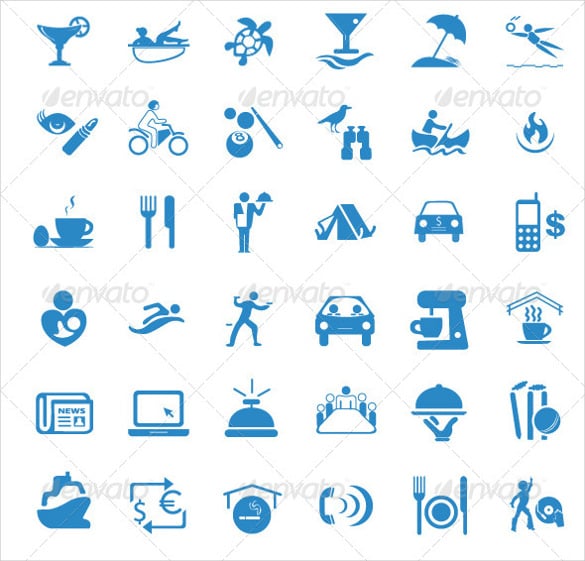 set of new hotel icons template