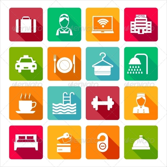 set of different hotel icons