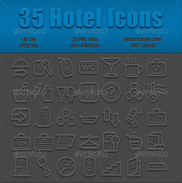 hotel icons template download