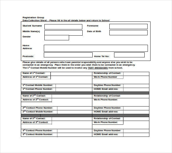 data collection sheet free word template download 