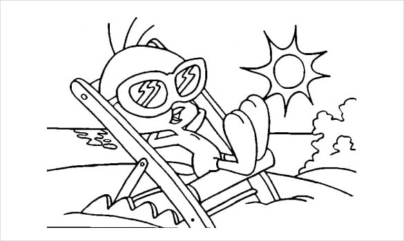 beach boy adult coloring page