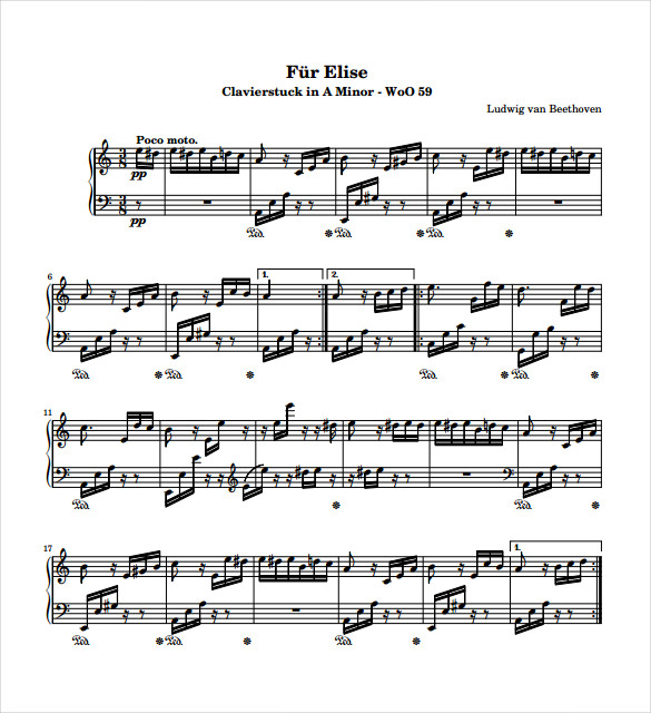 fur elise sheet music free pdf template download