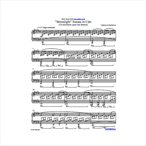 Sheet Music Template 9 Free Word Pdf Documents Download 4245