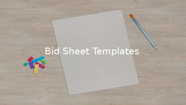 bid sheet template