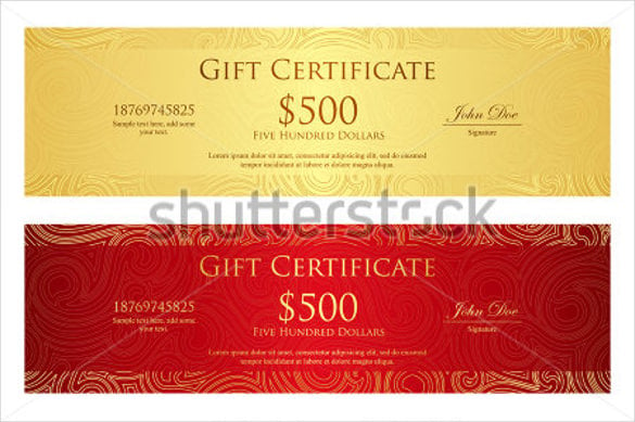 luxury golden red birthday gift certificate template