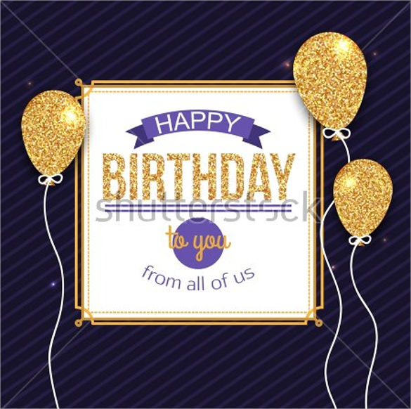 birthday background with gold balloons frame certificate template