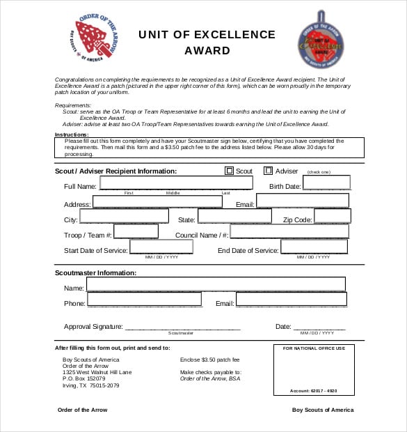 unit of excellence award