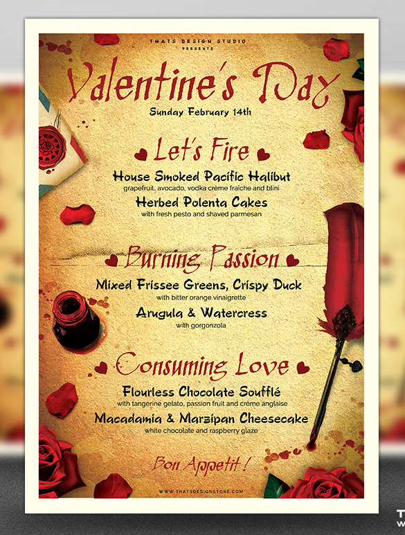 Valentines Menu 47 Free Templates In PSD EPS Format Download 