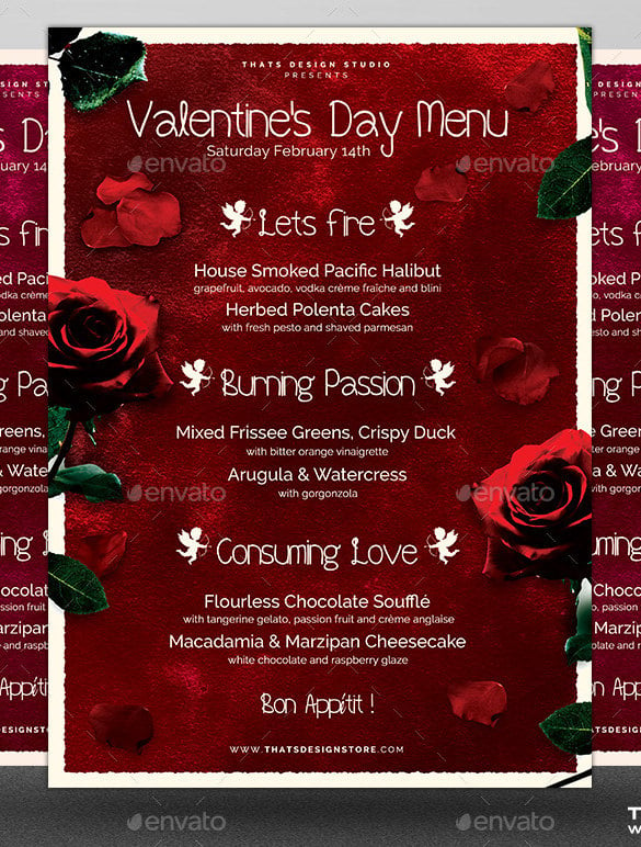 special valentines day menu template awesome design