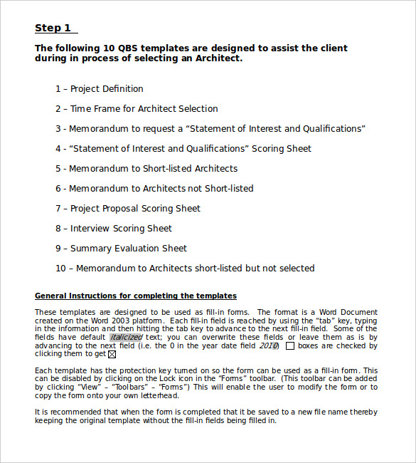 describing the scope of work template word format download