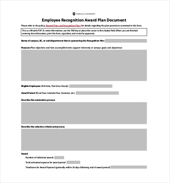 Employee Recognition Awards Template 12+ Word, PDF, Google Docs