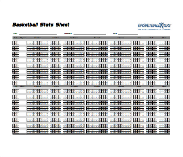 basketball stats sheet pdf template free download