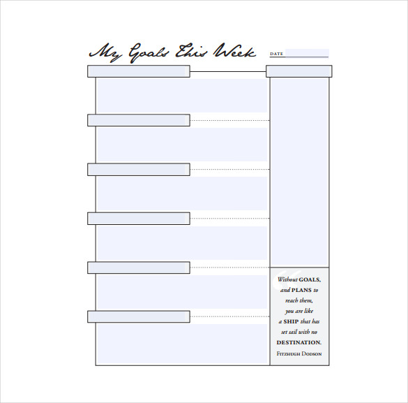 Weekly Goals Chart