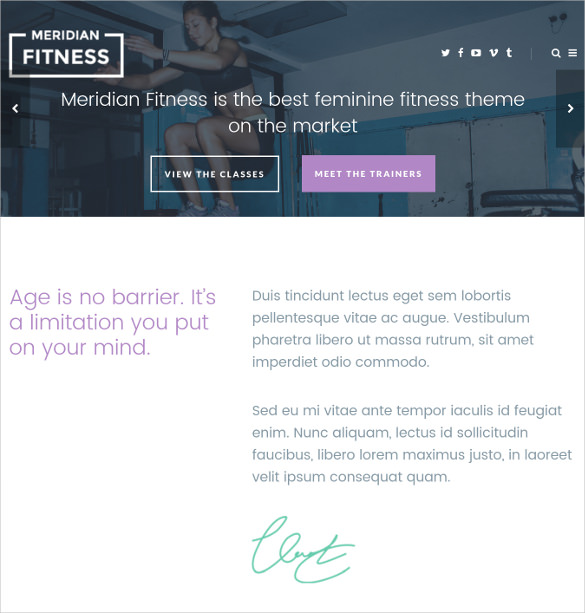 simple fitness gym wordpress website theme