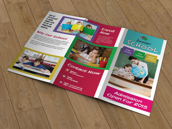 trifold brochure for school