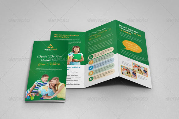education school trifold brochure template