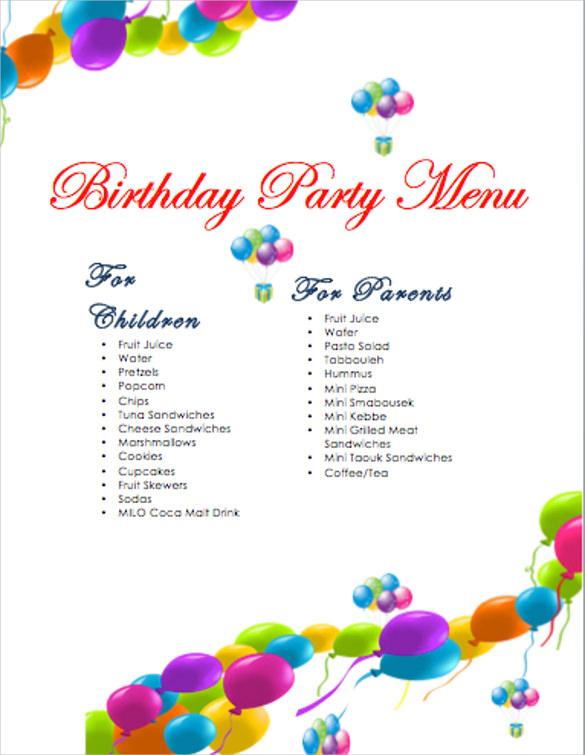 Birthday Menu 29+ Free Templates in PSD, EPS, Word