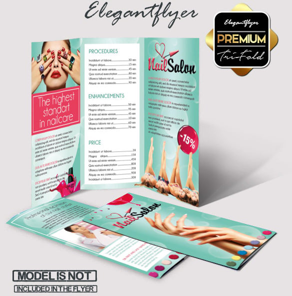 nail – free tri fold psd brochure template download