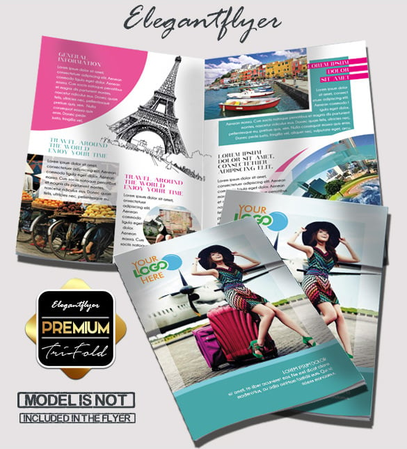 travel – free bi fold psd brochure template download