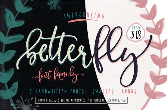 betterfly modern fonts swashes template