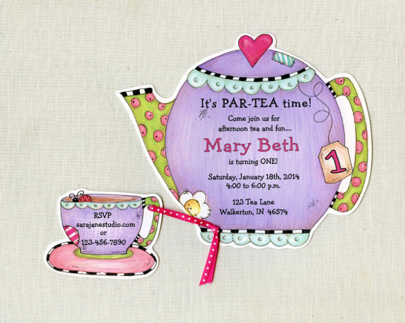 personalized tea party invitation