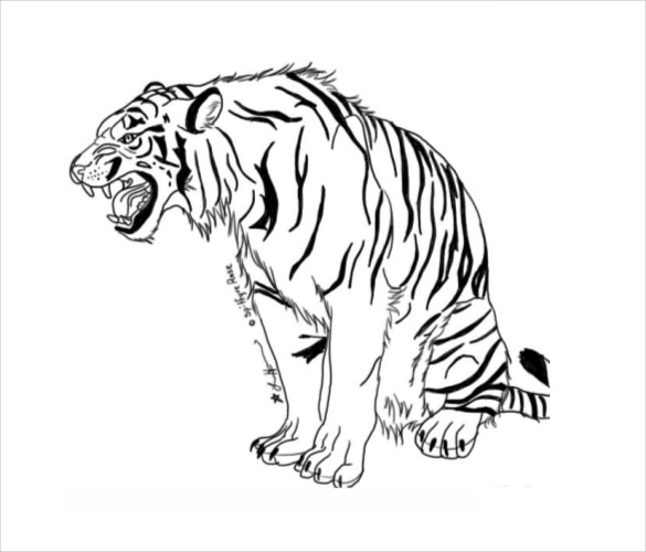 snarling tiger coloring pages pdf free download