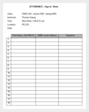Blank Attendance Sign In Sheet Download