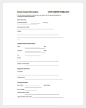 Client Information Fact Sheet Word Template Free