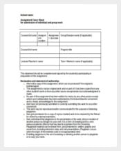 Assignment Cover Sheet Free Word Template