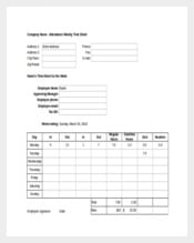 Weekly Attendance Time Sheet Excel Template Free