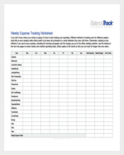 Weekly Expense Tracking Worksheet PDF Free