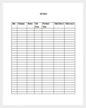 Stock Market Game Sell Sheet Word Template Free