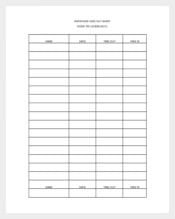 Bathroom Sign Out Sheet Word Template Free