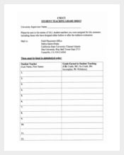 Student Teaching Grade Sheet Free PDF