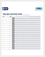 Daily sales control sheet PDF Free
