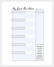 Weekly Goal Planning Sheet PDF Template Free