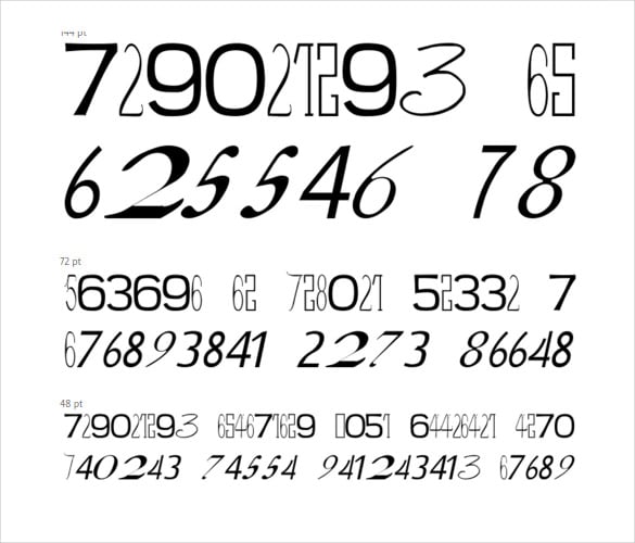 cool number font template