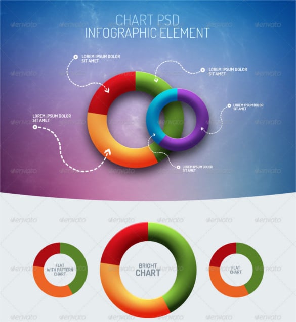 download pie chart infographic element in psd editable