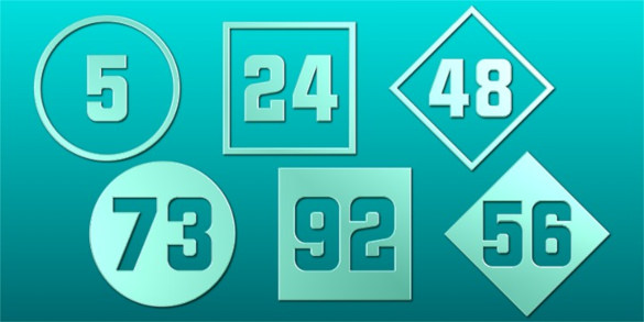 numbers font template download style