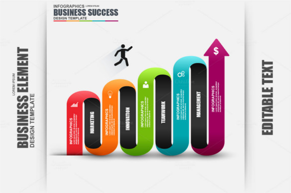 modern business success infographic element vector design template