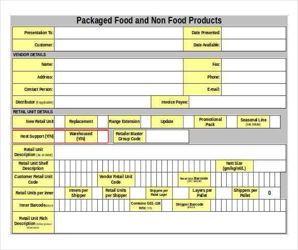 packaged food warehouse inventory