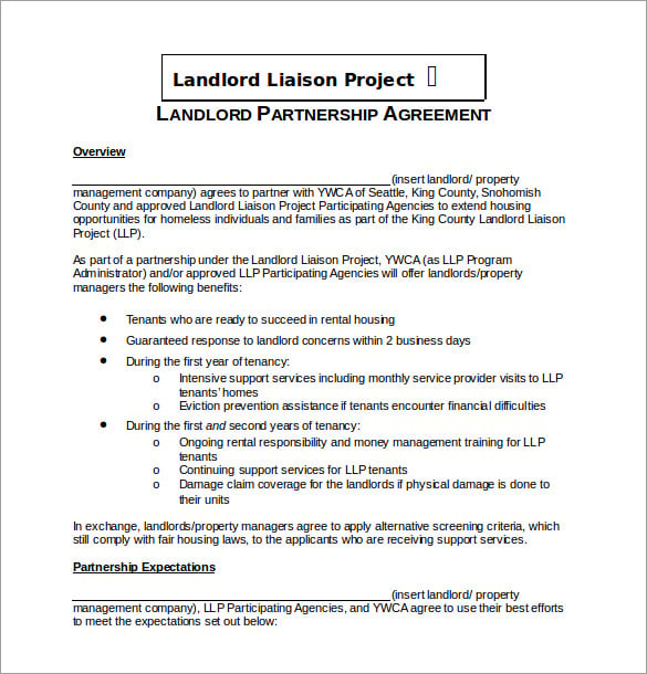 landlord partnership agreement