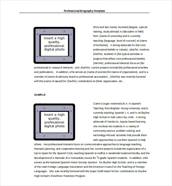 professional biography template