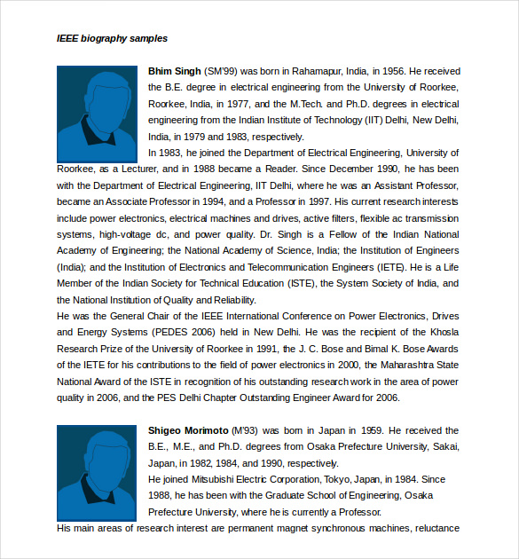 Free 38+ Biography Templates - DOC, PDF, Excel