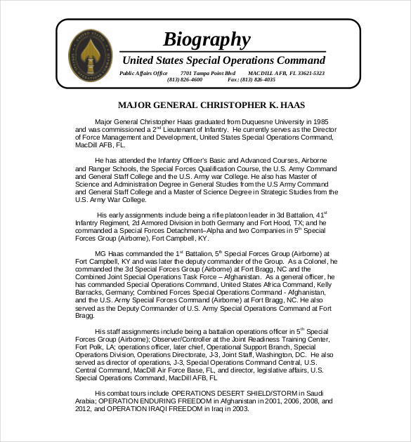 38+ Biography Templates DOC, PDF, Excel