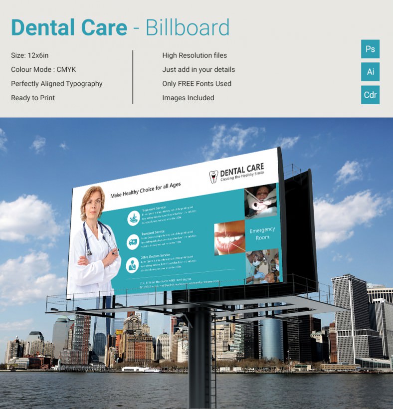 Download Gorgeous Dental Care Billboard Mockup | Free & Premium Templates